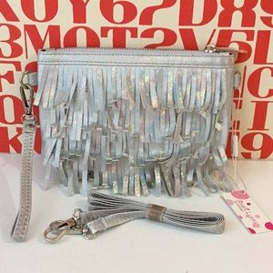 Bari Lynn Fringe Purse/Wristlet, NWT
